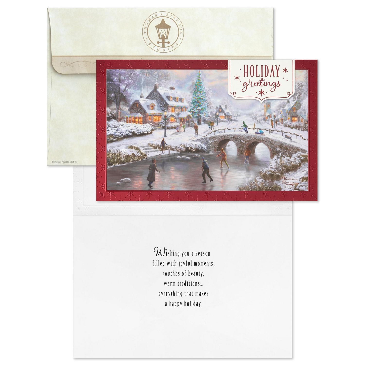 Boîte de cartes de Noël, Connections from Hallmark, « Lamplight Lane », Thomas Kinkade, paquet de 20 cartes