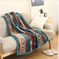 thumbnail image 1 of Flannel Sherpa Throw 50' x 60'- Bohemian Soft Plush Flannel Blanket Throws for Bed/Couch/Sofa/Office/Camping, 1 of 5