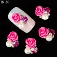 thumbnail image 2 of Opolski Pack Of 10 3D Rose Flower Nail Art Stickers Tips Studs Rhinestone Nail Decor Jewelry, 2 of 5