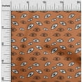 thumbnail image 2 of oneOone Viscose Jersey Rust Brown Fabric Eye Print Sewing Material Print Fabric By The Yard 60 Inch Wide, 2 of 5