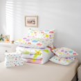 thumbnail image 6 of Manfei Rainbow Cartoon Floral Bedding Comforter Set 7pcs,Colorful Clouds Hearts Queen Bedding Sets,Fairy Tale Princess Queen Sheet Sets For Girl,Super Cozy Room Decor,Reversible, 6 of 8