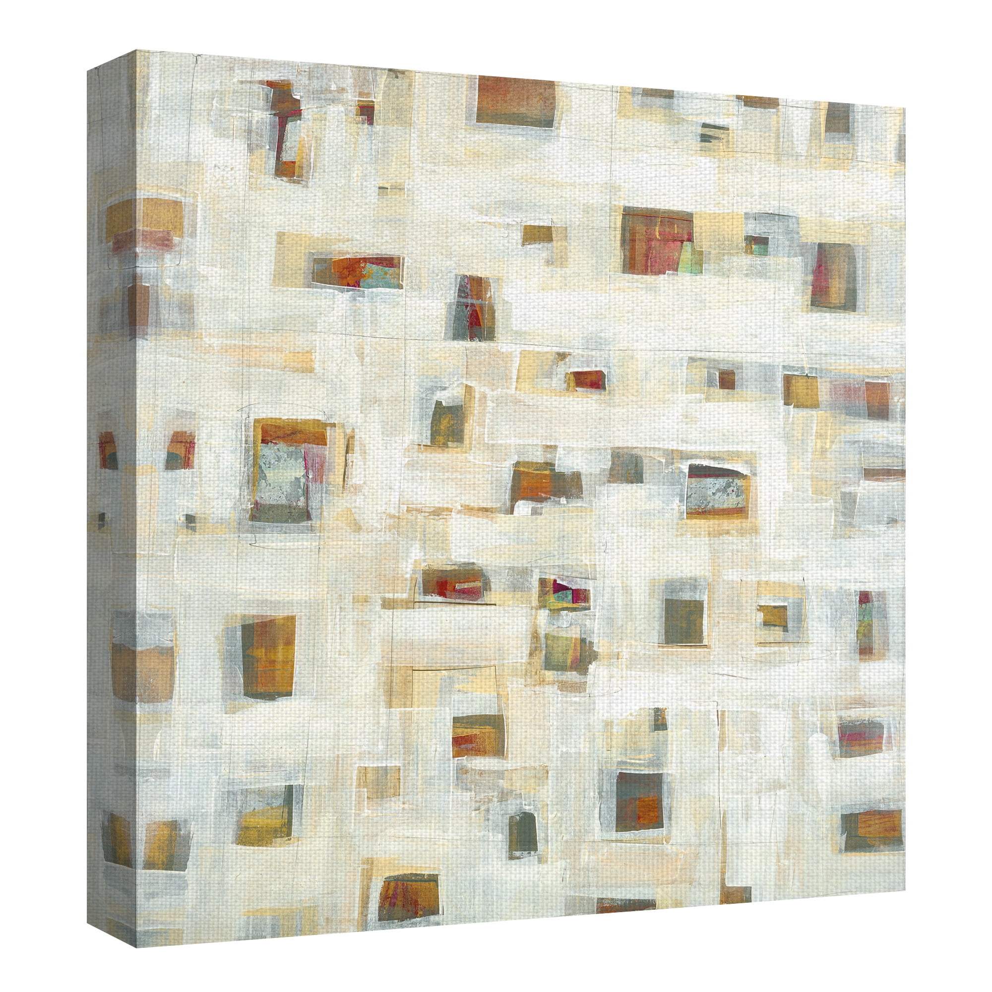 Masterpiece Art Gallery Library Abstract Squares by Maeve Harris Canvas Art Print 30" x 30"