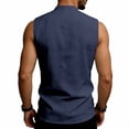 thumbnail image 6 of Guluxicc Men's Tank Tops Drawstring Tie Neck Solid Color Sleeveless Tops Summer Outdoor Casual Beach Shirts, 6 of 8