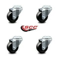 thumbnail image 2 of 3.5 Inch Hard Rubber Wheel Swivel Bolt Hole Caster Set Service Caster Brand, 2 of 2