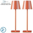 thumbnail image 4 of Mainstays 13" Indoor/Outdoor Rechargeable Orange Stripe Table Lamp, 2 Pack, 4 of 11