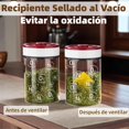 thumbnail image 4 of Frasco para Café Sellado al Vacío, Recipiente Hermético con Tapa Sellada a Presión Contenedor Juego de Tarros de Vidrio con Cucharas Medidoras para Almacer Alimento Especias Grano Azúcar (2pzs 500ml), 4 of 4