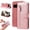 Rosegold, variant on Google Pixel 8 Pro Wallet Case 6.7", PU Leather Cards Slots Cash Holder Purse Zipper Coin Pocket Stand Wallet Case Cover for Google Pixel 8 Pro - Brown