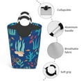 thumbnail image 4 of DouZhe 50L Rectangular Laundry Basket, Ocean Plants Seaweeds Corals Prints Waterproof Foldable Laundry Hamper with Aluminum Handles, 4 of 6