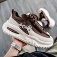thumbnail image 3 of CORASUN Women's & Men's Thick Sole Flyknit Sneakers, Lightweight Breathable Elevated Sport Shoes for Daily Travel & Jogging, Khaki, 3 of 8