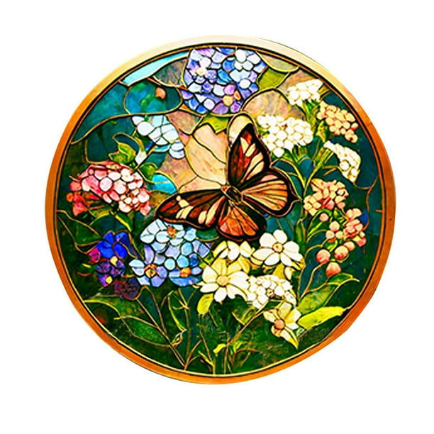 Corona Colgante, Decoración Circular Colorida para Pared, Ventana o Festival, 16 X 16 X 0,4 Cm.