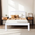 thumbnail image 2 of Subrtex 12" Solid Wood Platform Bed Frame with Headboard, White, Twin, 2 of 9