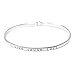 thumbnail image 3 of Me Plus Inspirational "LIVE LAUGH LOVE" Positive Message Engraved Thin Bangle Hook Bracelet (Silver, brass), 3 of 4