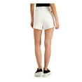 thumbnail image 2 of DICKIES Womens White Denim Frayed Pocketed Zippered Hook And Bar Closure High Waist Shorts Juniors 9\29, 2 of 3