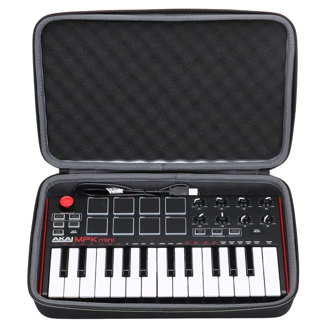XANAD Hard Case for Akai Professional MPK Mini MK3 & MKII & MPK Mini Play | 25-Key Ultra-Portable USB MIDI Drum Pad & Keyboard Controller