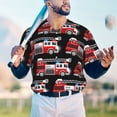 thumbnail image 6 of Balery Fire and Rescue Truck Baseball Jersey for Men Casual Button Down Shirts Short Sleeve Active Team Sports Uniform-X-Large, 6 of 9