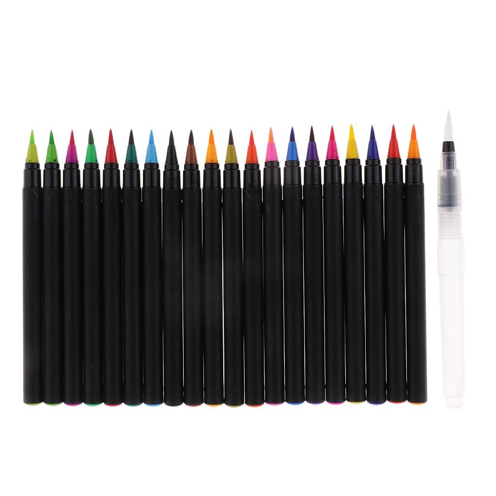 FVDPWYE 2 Pieces/set Watercolor Brush Pen With Flexible Brush Tip, Professional For Drawing, Painting, Coloring, Sketching, Manga, Comic, % Non Toxic