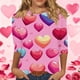 thumbnail image 1 of RKSTN Valentines 3/4 Sleeve Tops for Women Oversized Crewneck Valentine's Day Graphic Printed Short Sleeve T Shirt Womens Casual Round Neck Loose Comfy Loves Heart Print Three Quarter Sleeve Shirts, 1 of 6