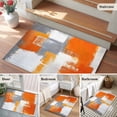 thumbnail image 6 of Burnt Orange Grey Area Rugs 2x3 for Living Room, Oil Painting Smear Modern Abstract Art Non Slip Washable Rug Runner, Low Pile Indoor Floor Carpet Mat Bathroom Rugs for Bedroom, Kids Room, 6 of 9