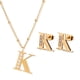 thumbnail image 1 of Juego Joyería Mujer, Collar Aretes Inicial Letras LuckyLy, Acero Inoxidable Baño de Oro 18k dorado UNITALLA, 1 of 6