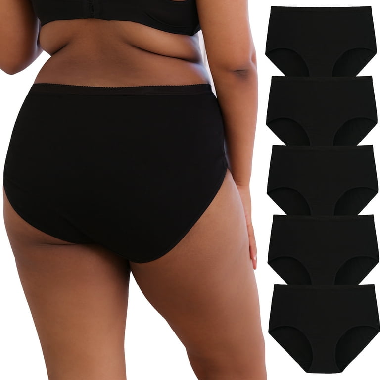 SALE: Size Medium Super High-waisted Black Cotton and Lace Booty Shorts  Stretch Hot Pants Short High Rise Underwear Undies Matte 