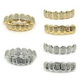 thumbnail image 6 of Trendy Gold/Silver Plated Rapper Cool Upper Top&Bottom Teeth Mouth Caps Tooth for Brac, 6 of 7