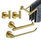 thumbnail image 1 of Jqk Juego De Accesorios De Baño Juego De Accesorios De Baño De 5 Piezas Montaje En Pared Dorado De Latón Incluye Barra Para Toallas De 24 Pulgadas Barra De Altura De 9 Pulgadas Soporte Para Tp Gancho, 1 of 5