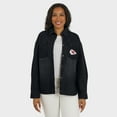thumbnail image 4 of Women's WEAR by Erin Andrews Black Kansas City Chiefs Washed Oversized Denim Full-Snap Shacket, 4 of 6