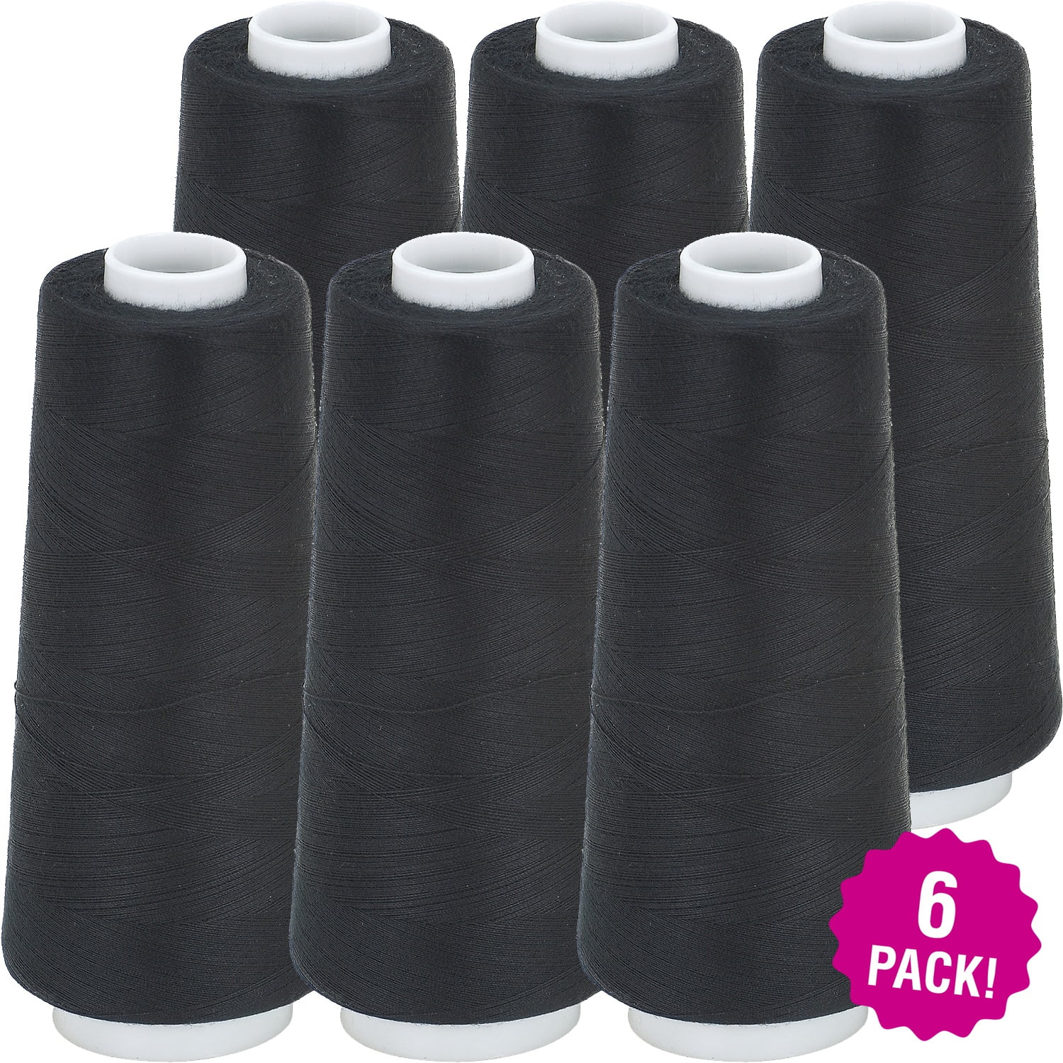 Coats Surelock Overlock Thread 3,000yd - Black, Multipack of 6 ...