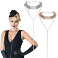 thumbnail image 2 of fastboy 2pack/lot Haut de Gamme Texture Long Collier de Strass pour les Femmes Tops Strass Choker Robe de Luxe 1Set, 2 of 6