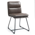 thumbnail image 5 of Anwar Light Brown Faux Leather Wide Seating Accent Chair with Metal Legs, 5 of 8