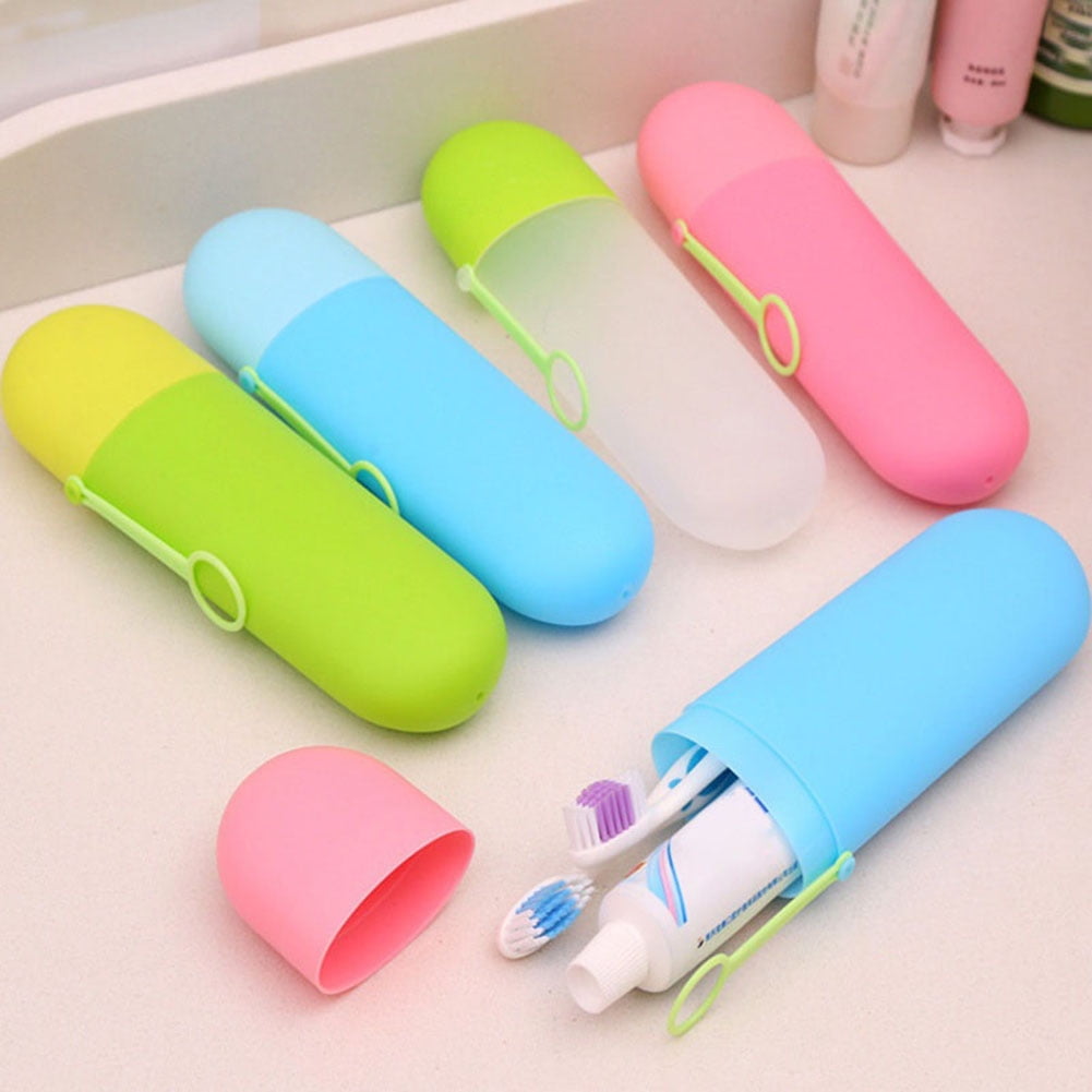 1pc Portable Toothpaste Container Outdoor Travel Toothbrush Holder Wash Cup 