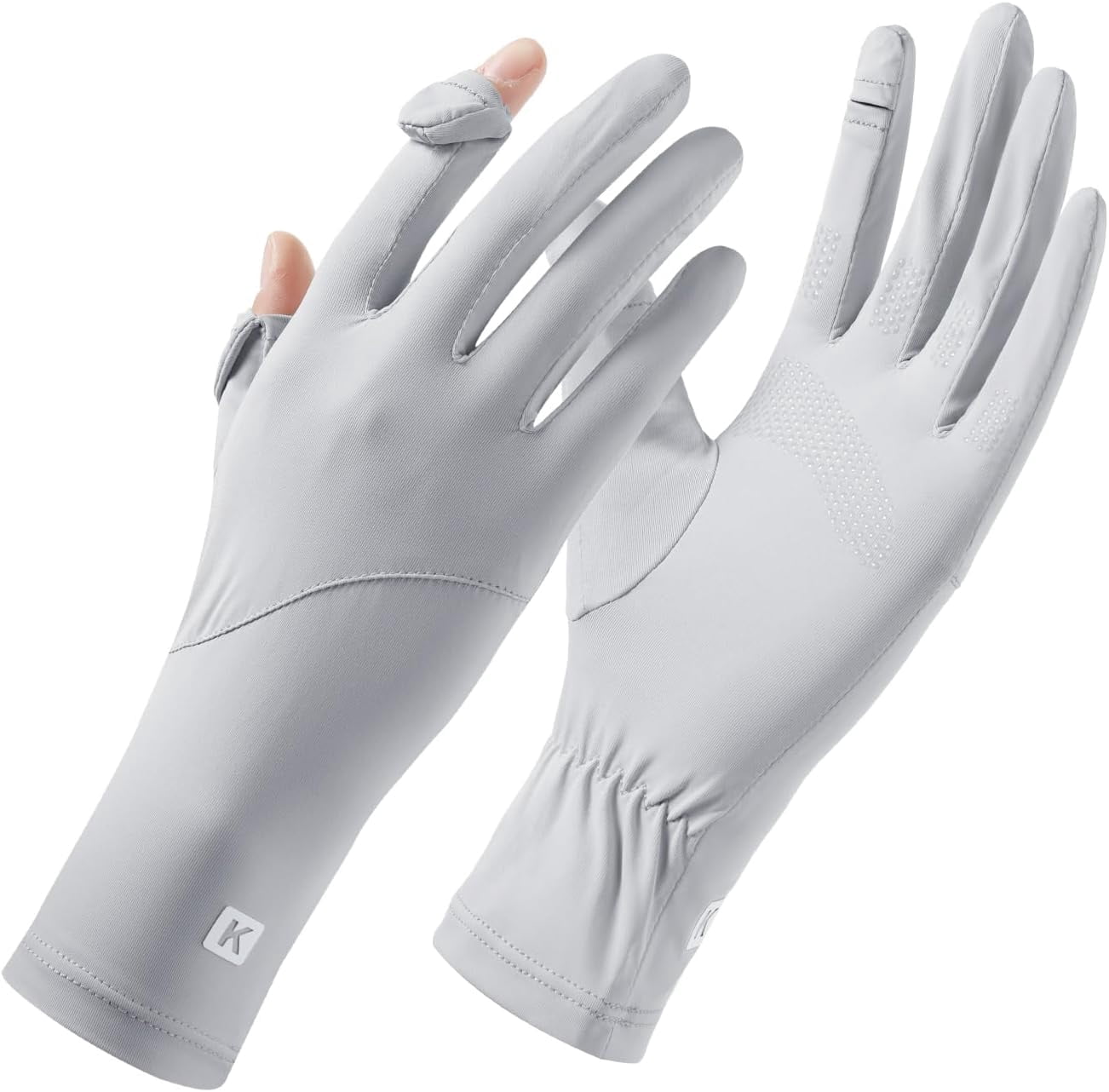 Ice Silk Sunscreen Gloves UV Protection Mittens Non-Slip Touch Screen Driving Gloves for Cycling Riding Golfing Hiking