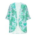 thumbnail image 5 of LOVZFMLL Cardigan pour Femmes Mode Décontractée Printemps et Été Imprimé Manches 1/2 Cardigan Haut, 5 of 5