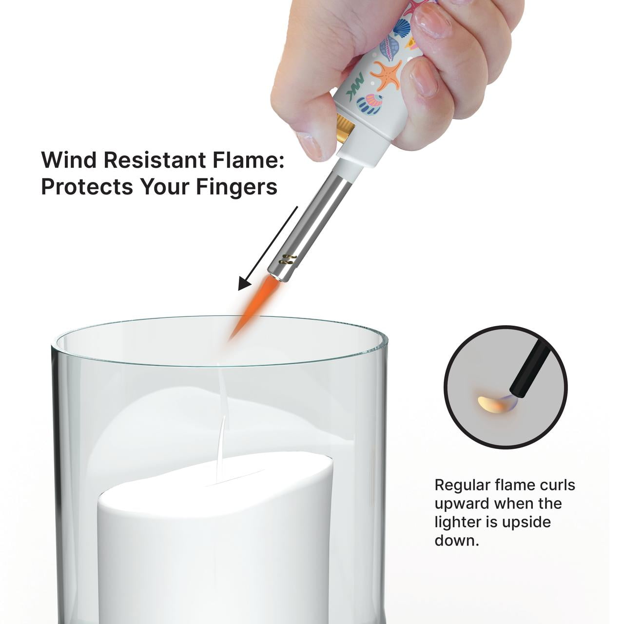 M-K Windproof Butane Refillable Candle Lighters, 5-Pack