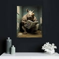 thumbnail image 4 of Nawypu  Bathroom Wall Décor, Canvas Wall Art, Modern Gallery Decor Print Painting Rhino Animal Theme Picture Artwork for Walls Ready to Hang, 4 of 4