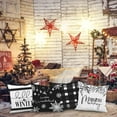 thumbnail image 6 of Hello Winter Merry Christmas Throw Pillow Covers 20x20 Set of 4, Decorative Black and White 20 inch Xmas Holiday Cushion Pillow Cases Home Outside Porch Decor Decorations, 6 of 6