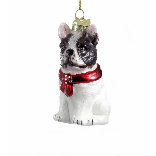 3.5" NOBLE GEMS GLASS FRENCH BULLDOG ORNAMENT