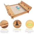 thumbnail image 6 of Wood Sandbox with 2 Bench Seats, Sand Boxes with Lid for Kids, Sand Pit with Cover for Outdoor Backyard Patio, 48 Inch, 6 of 7