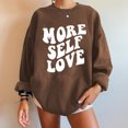 thumbnail image 4 of Fesfesfes Women Flannel Shirt Letter Print Loose Roundneck Long-Sleeved Fleece Oversized Sweatshirt Pullover Sale on Clearance, 4 of 9
