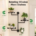 thumbnail image 4 of Window Rotating Plant Stand Shelf Indoor Black Metal Floating Shelves 3-Tier Wall Mount Plant Holders for Living Room Wall Planter Modern Home Decor for Gardening, 4 of 7