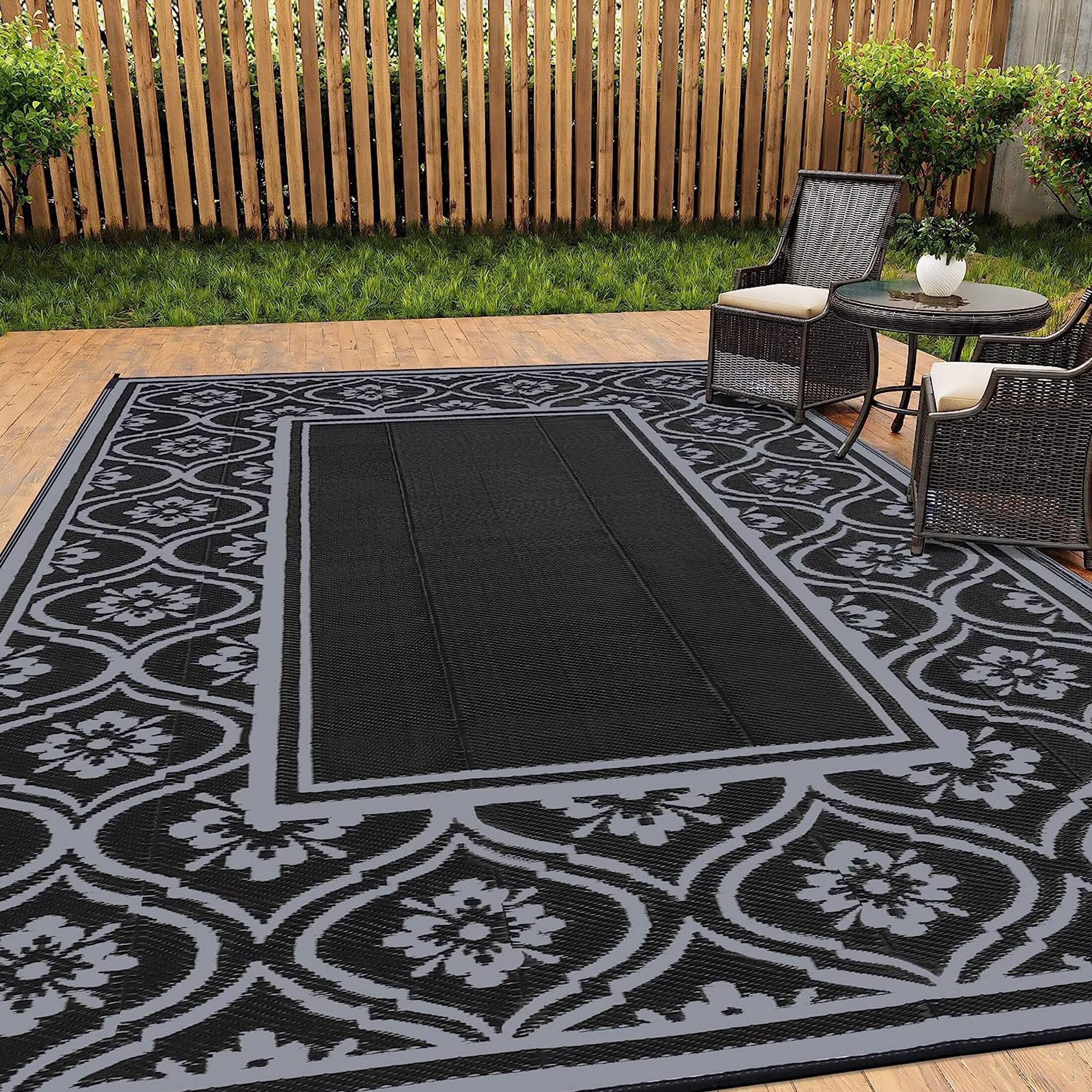 HUGEAR Outdoor Rugs Clearance 5'x8' Waterproof Patio Rugs Area Rugs