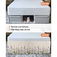 thumbnail image 7 of Flowers Lavender Wrap Around Bed Skirts for Queen Bed 18" Drop,Bed Skirt with Adjustable Elastic Belt Dust Ruffle Bed Valance for Bedroom Hotel Retro Cottagecore Blooms Green Leaf Bed Frame Cover, 7 of 7