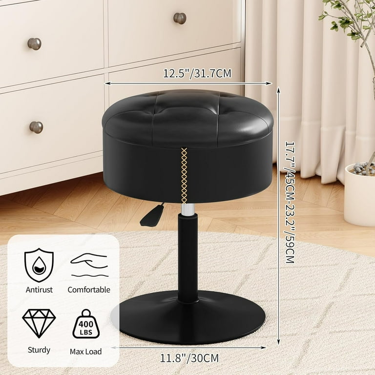 Adjustable Storage Stool Chair for Vanity Desk Bathroom Bedroom