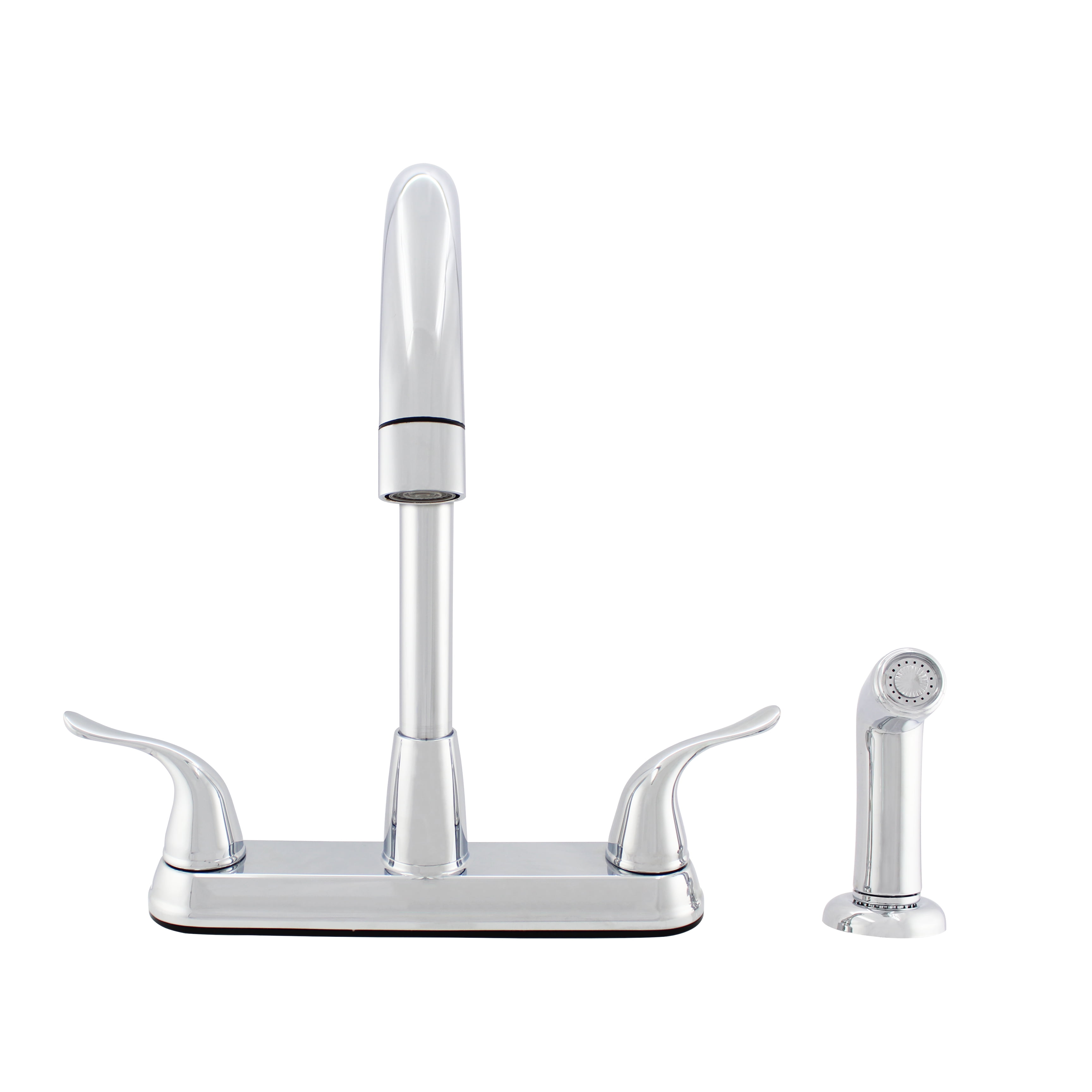 23157043 -Hybrid Metal Deck Kitchen Sink Faucet High Spout Washerless Cart.Double Handle with Side Spray