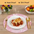 thumbnail image 4 of Pink Coastal Round 15 Inch Placemats Set of 8, Summer Ocean Sea Waves Starfish Corals HeatResistant Non Slip Place Mats for Dining Table, Wipeable Braided Kitchen Table Mats for Housewarming, 4 of 9
