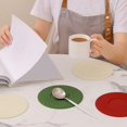 5pcs Round Silicone Waterproof Placemats AntiScald Table Plate Mat Insulated Placemat NonSlip