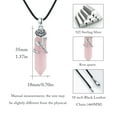 thumbnail image 4 of Cuoka Natural Rock Rose Quartz Crystal Necklace 925 Sterling Silver Pink Pendant Necklaces 18K White Gold Plated Healing Mineral Stone Jewelry Birthday Xmas Gift for Women Mom Wife, 4 of 8