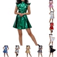 thumbnail image 4 of BUYISI Bronzing Patent Leather Solid Color Sexy Party Women Dress Performance Nightclub Blue S, 4 of 9