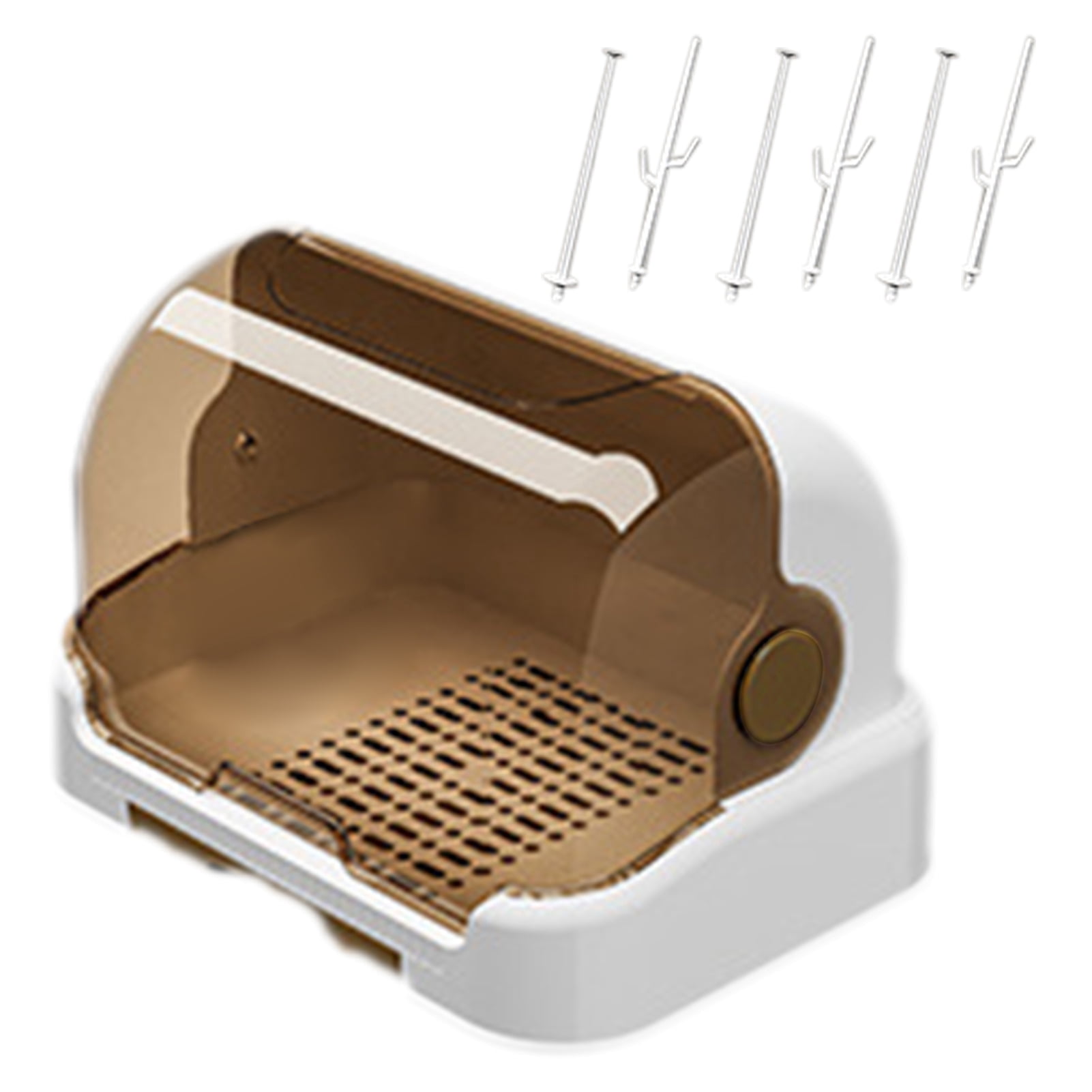 Baby Bottle Drying Rack with Transparent Lid Large Capacity Dustproof Easy to Clean Baby Bottle Storage Box with Removable Drain Tray