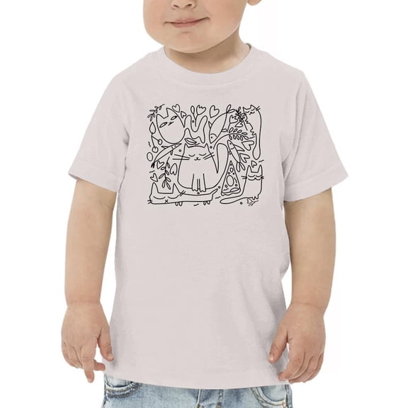 Cats And Doodle Pattern T-Shirt Toddler -Image by Shutterstock, 4 Toddler